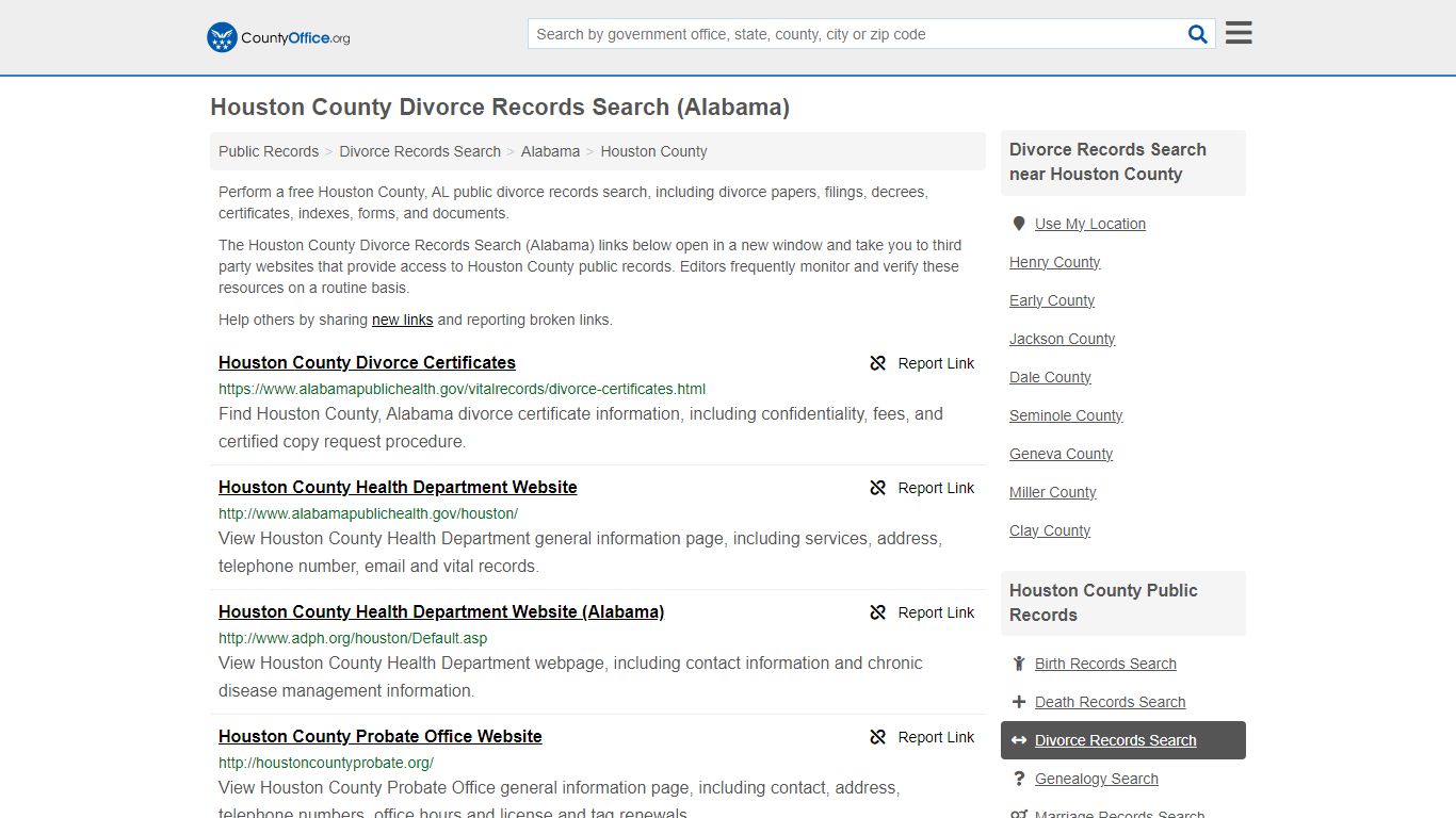 Houston County Divorce Records Search (Alabama) - County Office